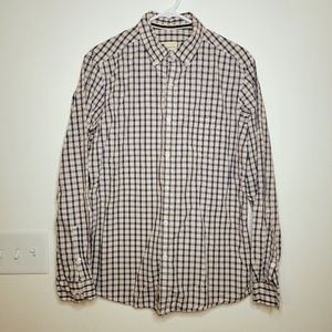 G H Bass & Co button down shirt long sleeve 100% cotton plaid Md Men's Shacket
